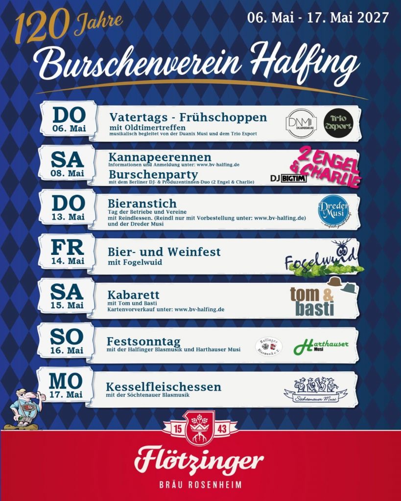SAVE THE DATE: 120 Jahre Burschenverein Halfing! 